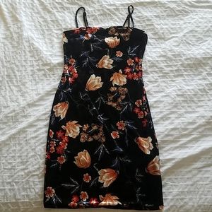 F21 Crushed Velvet Floral Dress